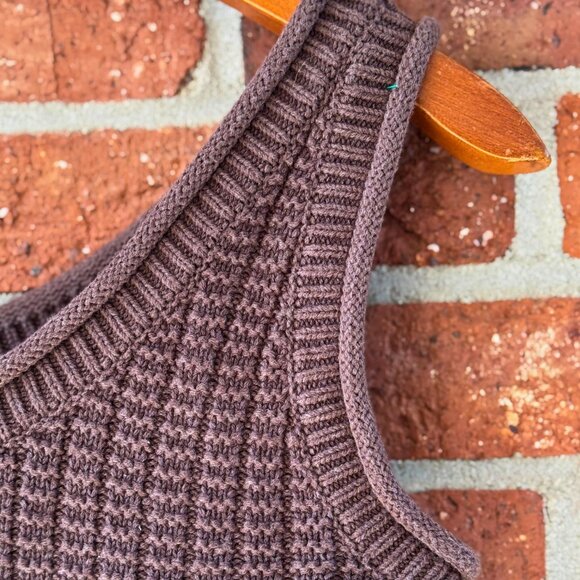 Quince Organic Cotton Knit Sweater Vest Brown Size S - Picture 4 of 9